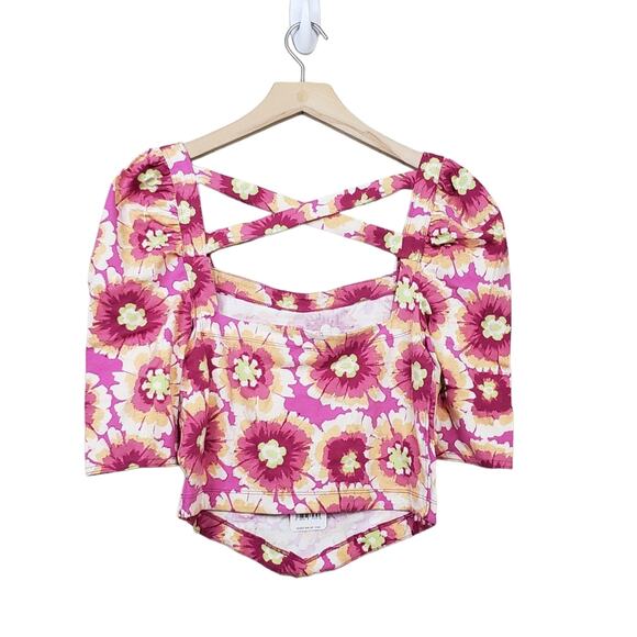 Free People Womens M Give Me More Crop Top in Pop Combo NEW - Picture 3 of 11